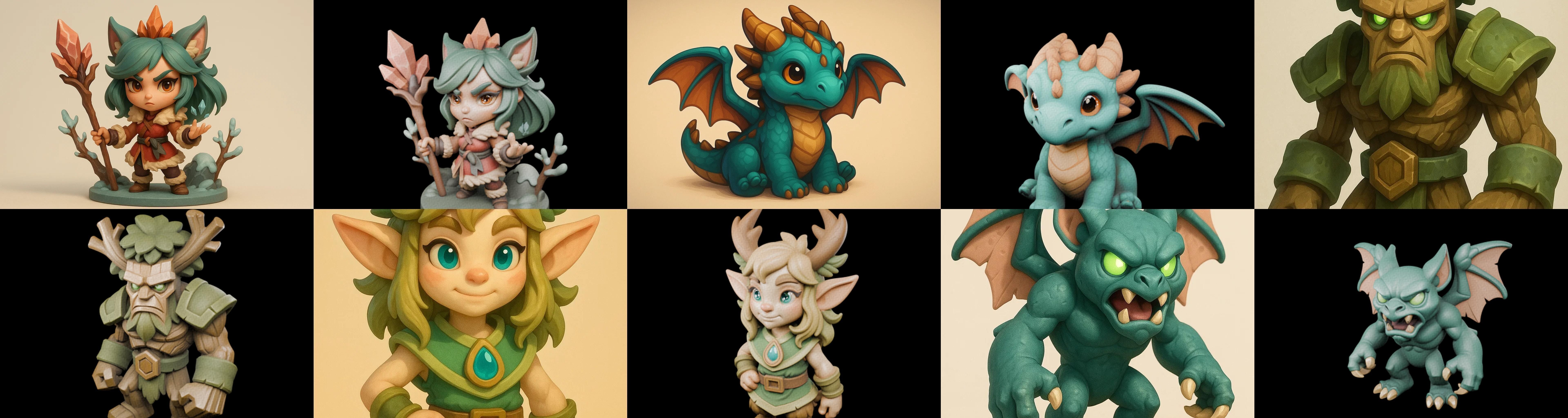 Role Play Fantasy Character bundle 59 pack 100 glb Low-poly 3D model_16