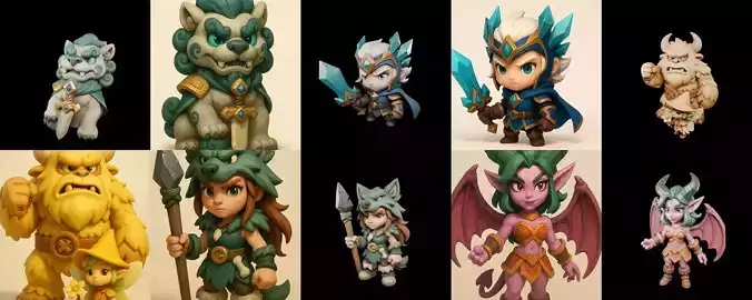 Role Play Fantasy Character bundle 59 pack 100 glb