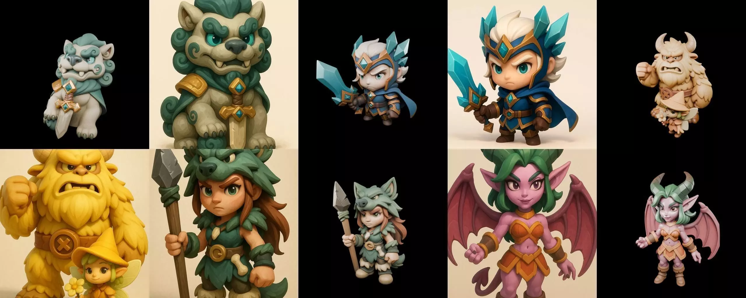 Role Play Fantasy Character bundle 59 pack 100 glb Low-poly 3D model_0