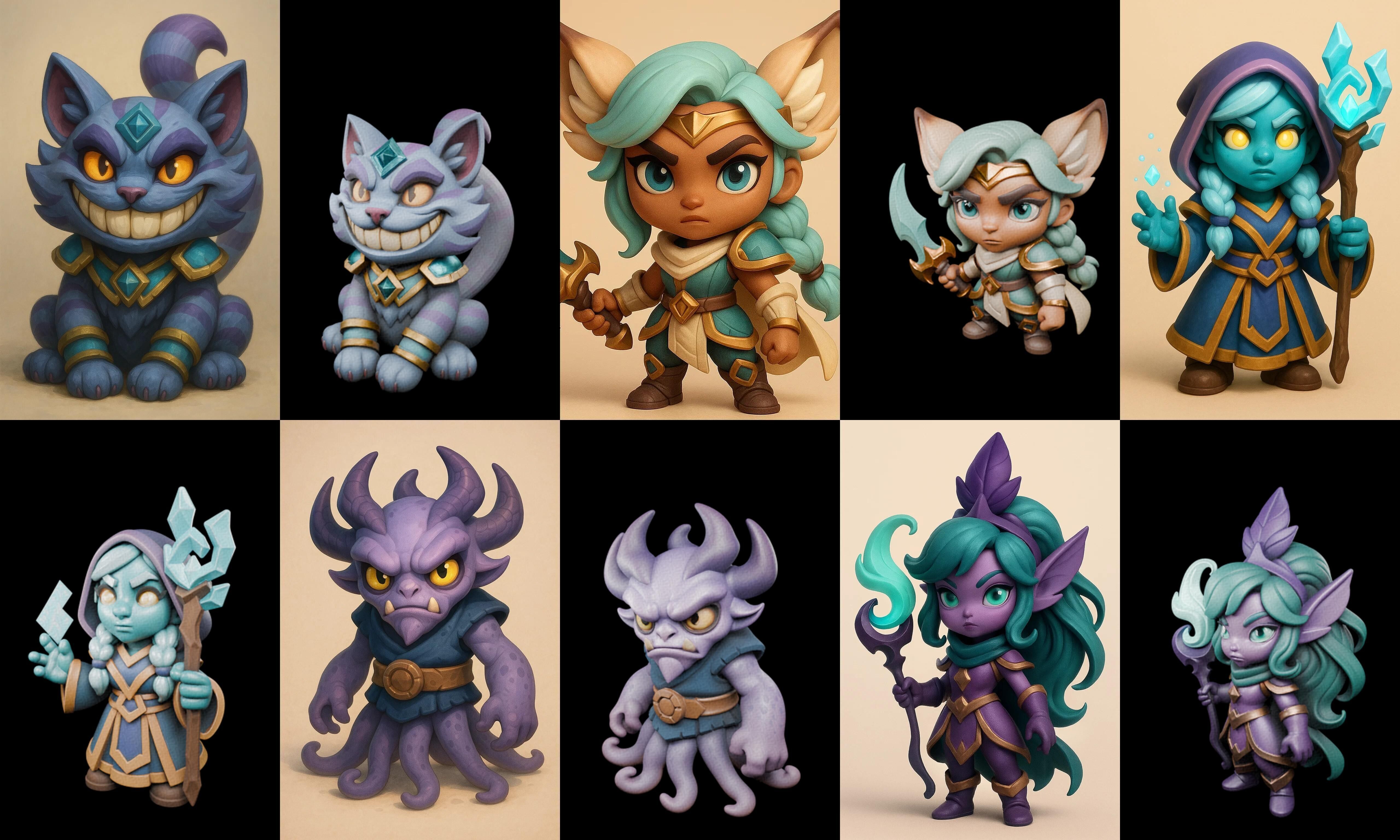 Role Play Fantasy Character bundle 59 pack 100 glb Low-poly 3D model_10