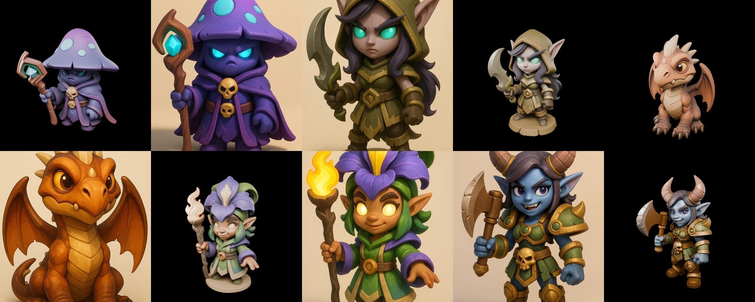 Role Play Fantasy Character bundle 59 pack 100 glb Low-poly 3D model_18