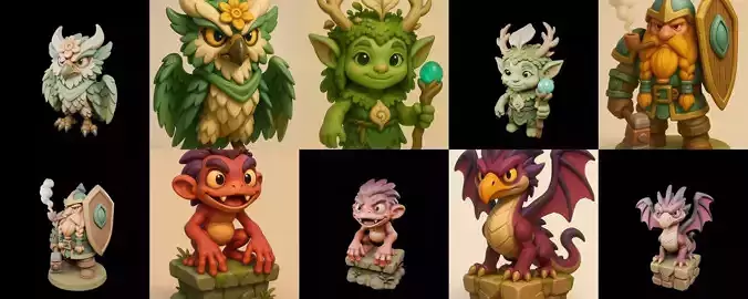 Role Play Fantasy Character bundle 54 pack 100 glb