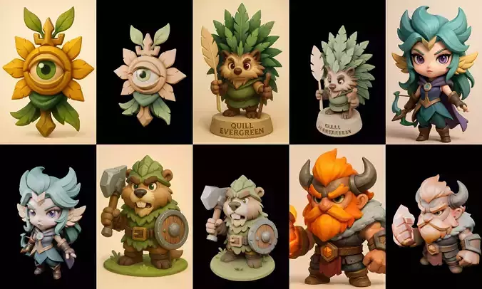 Role Play Fantasy Character bundle 53 pack 100 glb