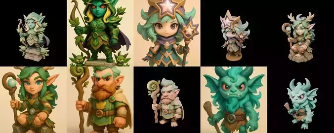 Role Play Fantasy Character bundle 52 pack 100 glb