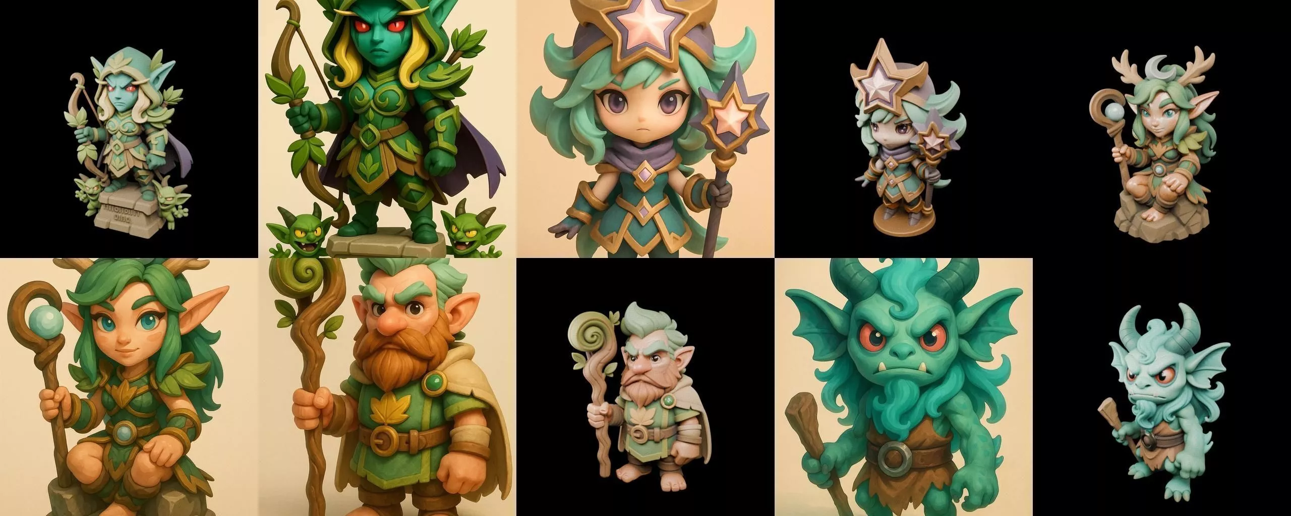 Role Play Fantasy Character bundle 52 pack 100 glb Low-poly 3D model