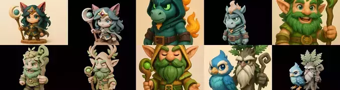 Role Play Fantasy Character bundle 5 pack 100 glb