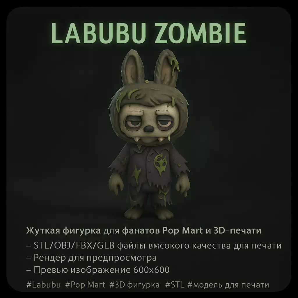 LABUBU ZOMBIE - Collectible 3D Print Figure 3D print model_0