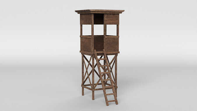 Hunting Stand Low-poly 3D model
