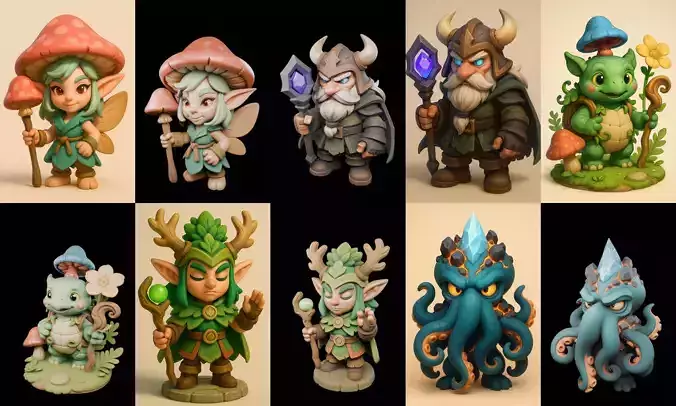 Role Play Fantasy Character bundle 40 pack 100 glb