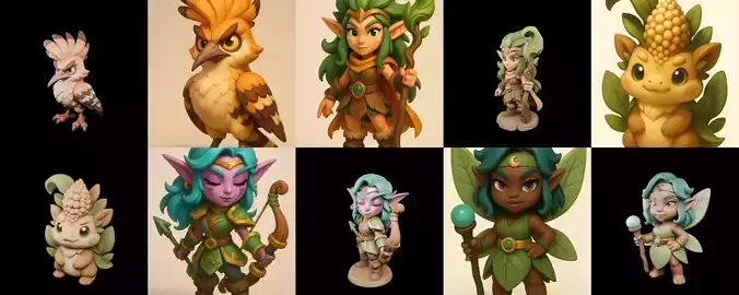 Role Play Fantasy Character bundle 4 pack 100 glb