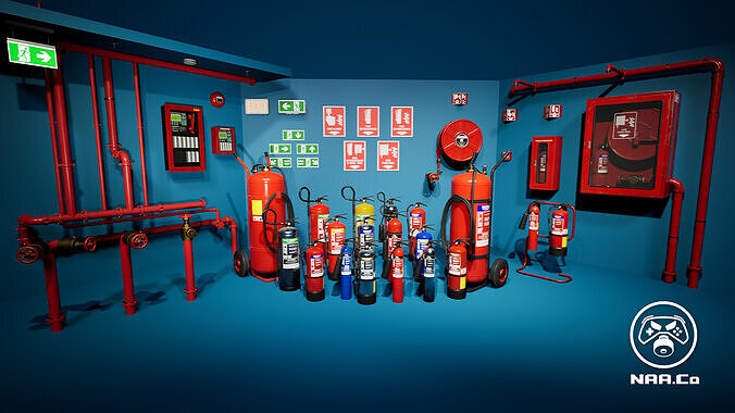 Fire Fighting Systems for UE Low-poly 3D model