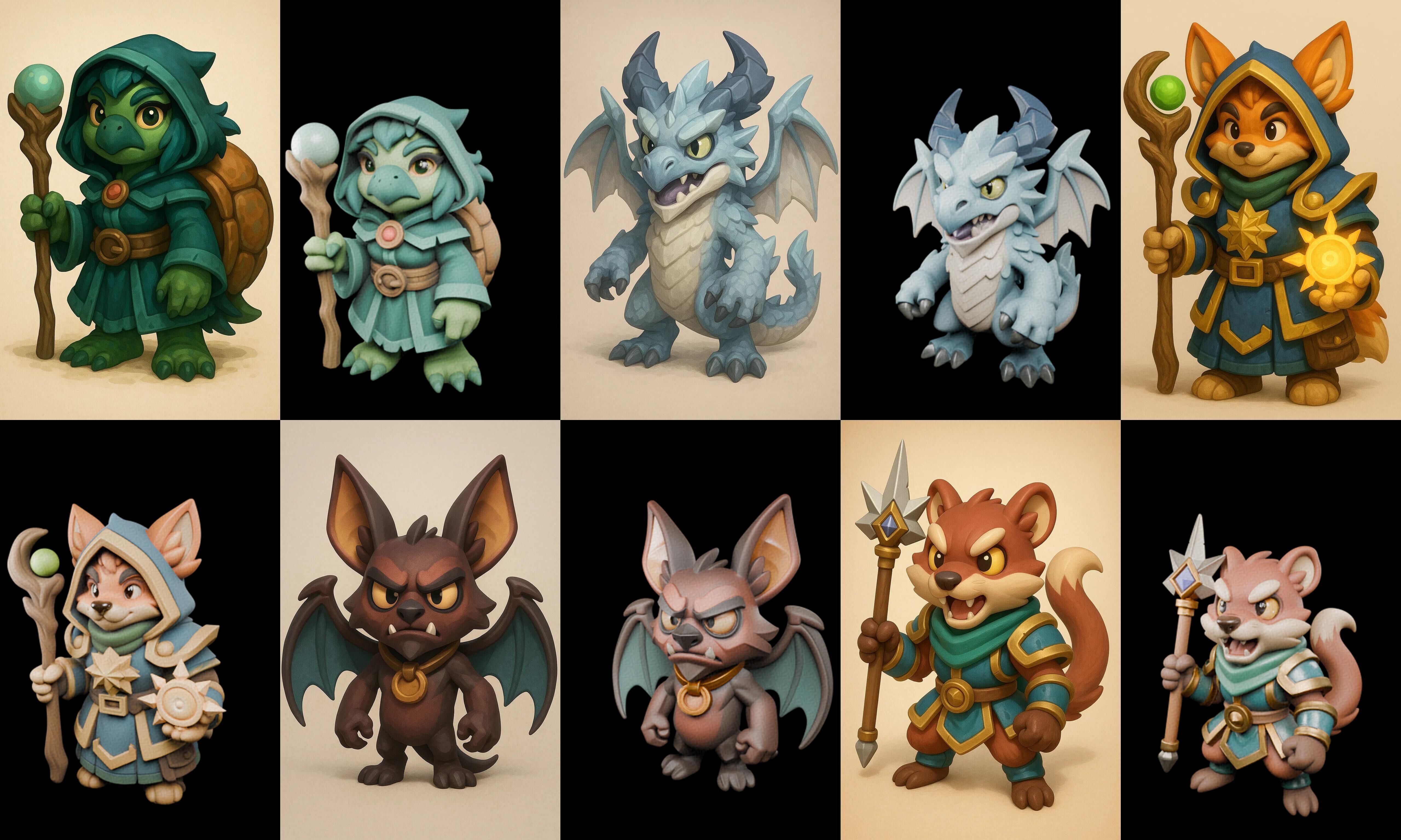 Role Play Fantasy Character bundle 39 pack 100 glb Low-poly 3D model_4