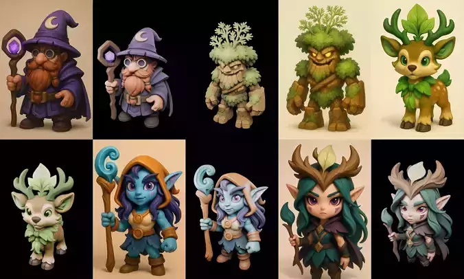 Role Play Fantasy Character bundle 39 pack 100 glb