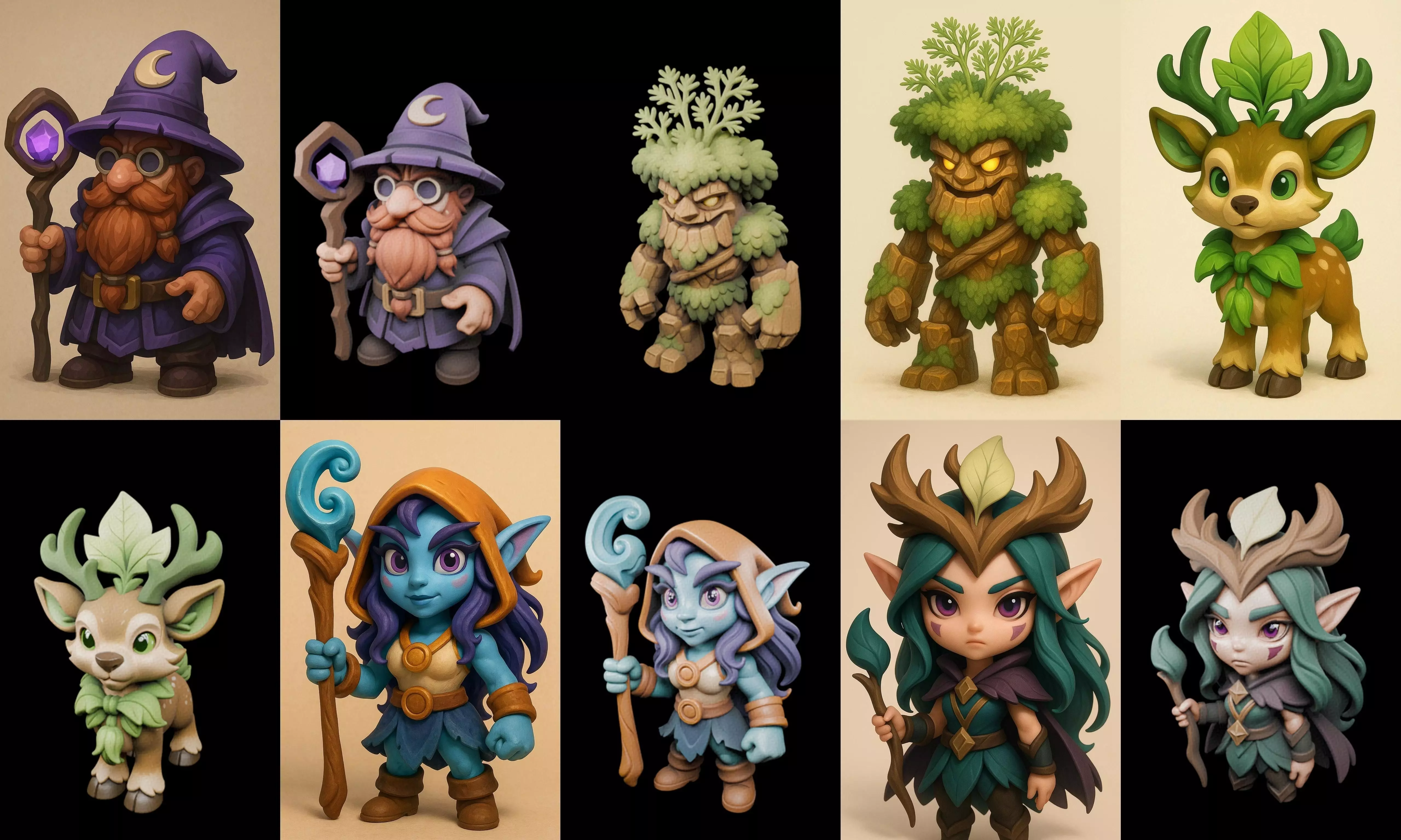 Role Play Fantasy Character bundle 39 pack 100 glb Low-poly 3D model_0