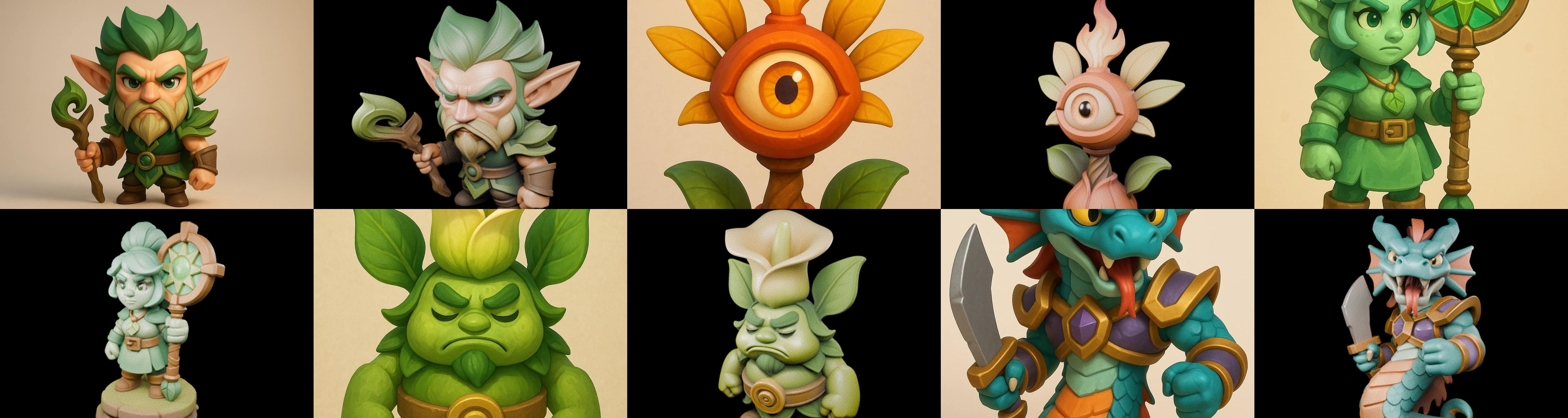 Role Play Fantasy Character bundle 39 pack 100 glb Low-poly 3D model_1