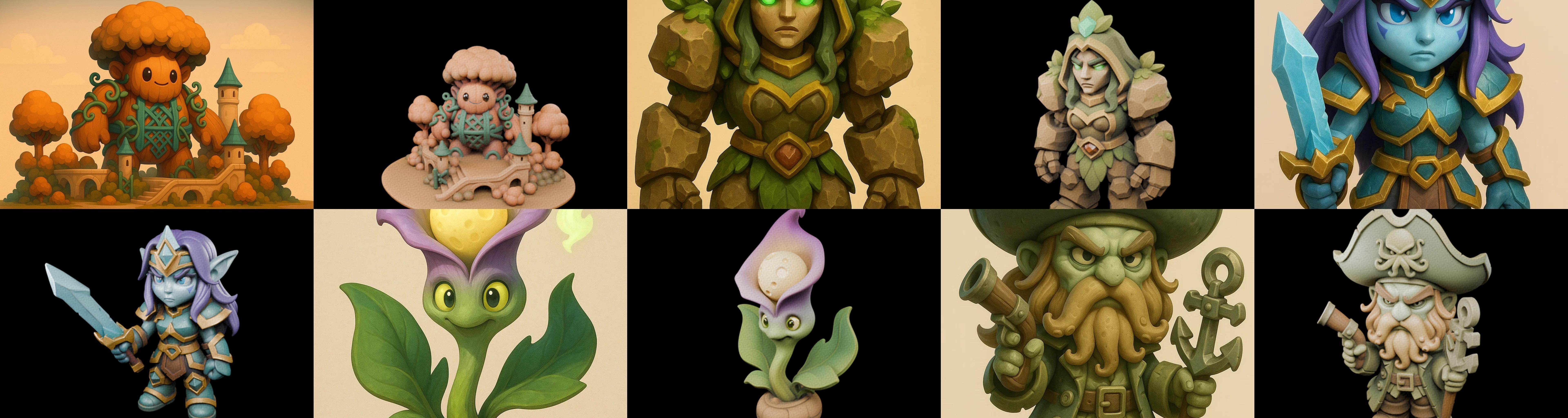 Role Play Fantasy Character bundle 39 pack 100 glb Low-poly 3D model_10