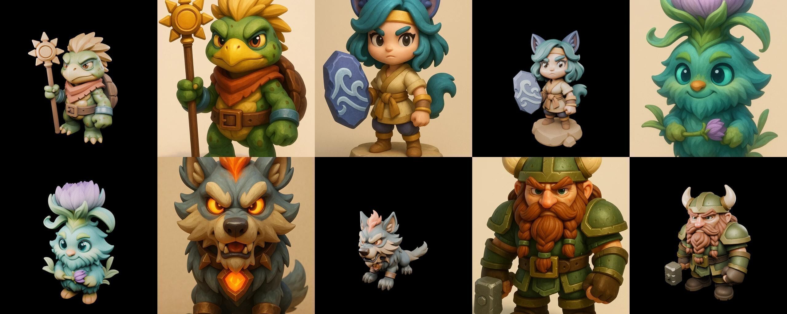 Role Play Fantasy Character bundle 39 pack 100 glb Low-poly 3D model_9