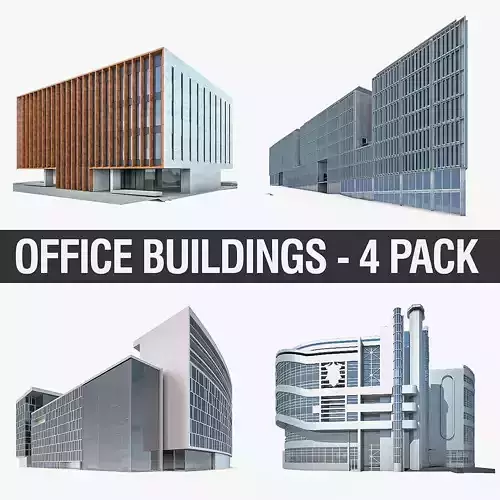 Office Buildings Collection 01 Low-poly 3D model