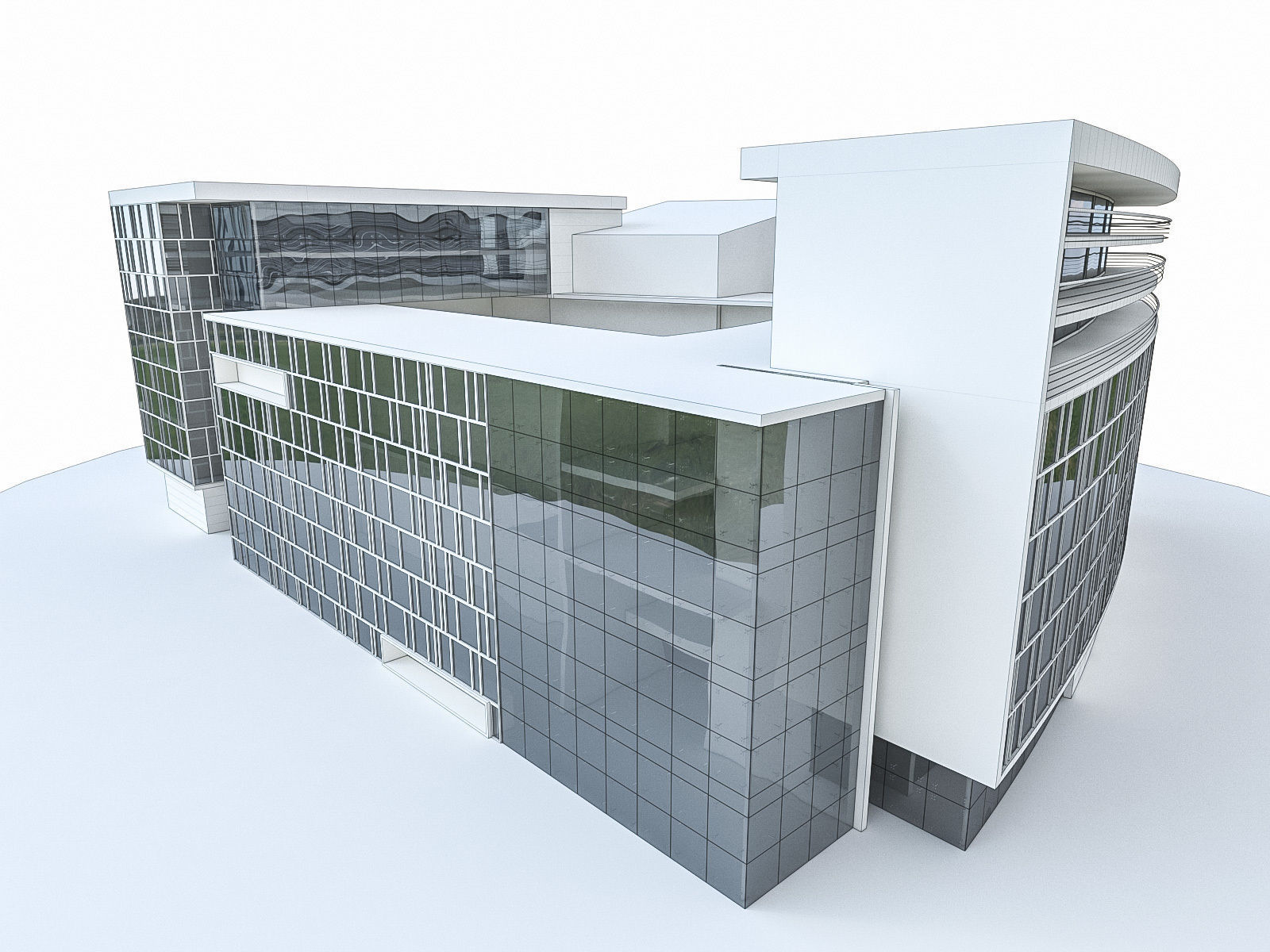 Office Buildings Collection 01 Low-poly 3D model_30