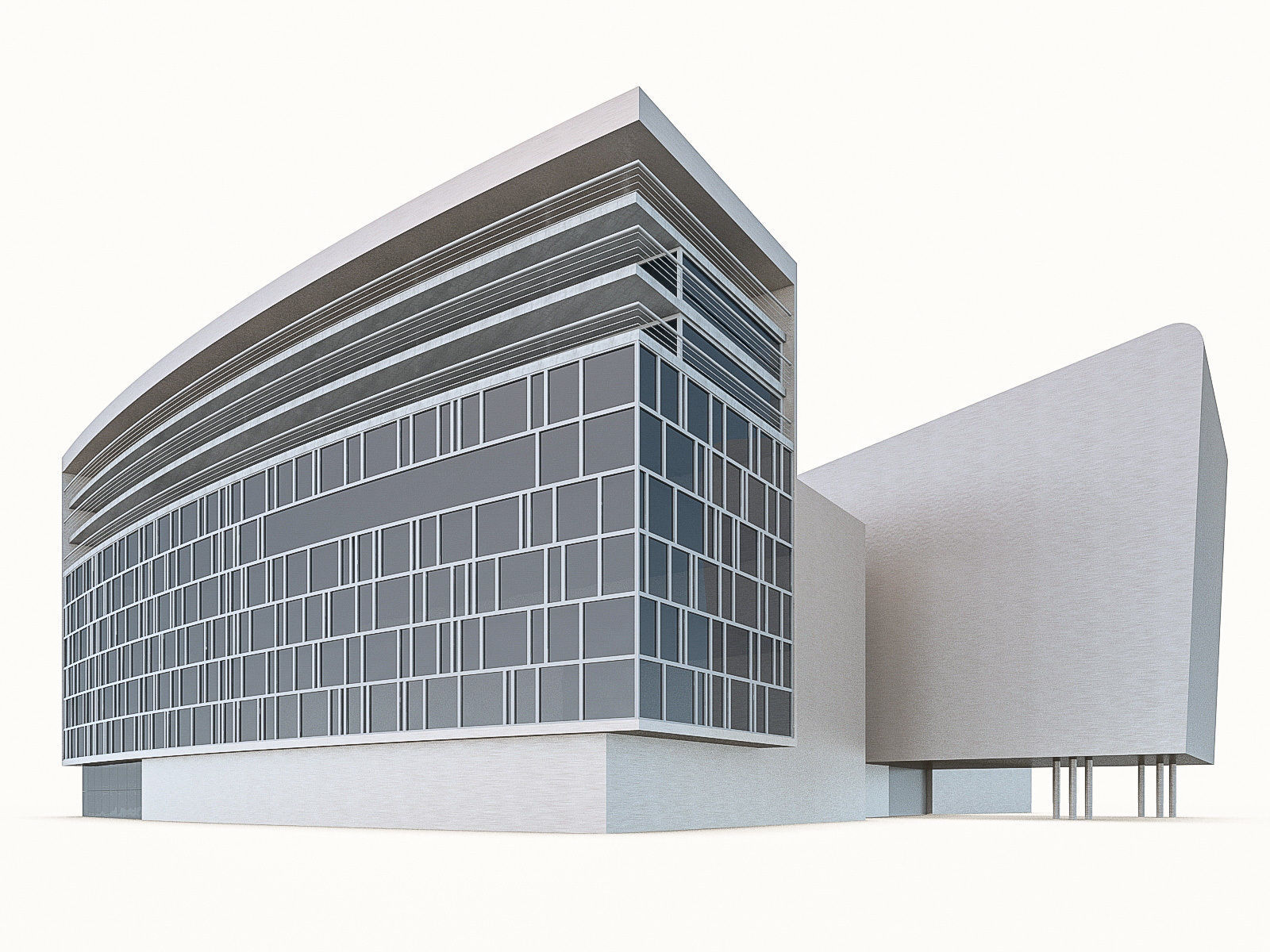 Office Buildings Collection 01 Low-poly 3D model_33