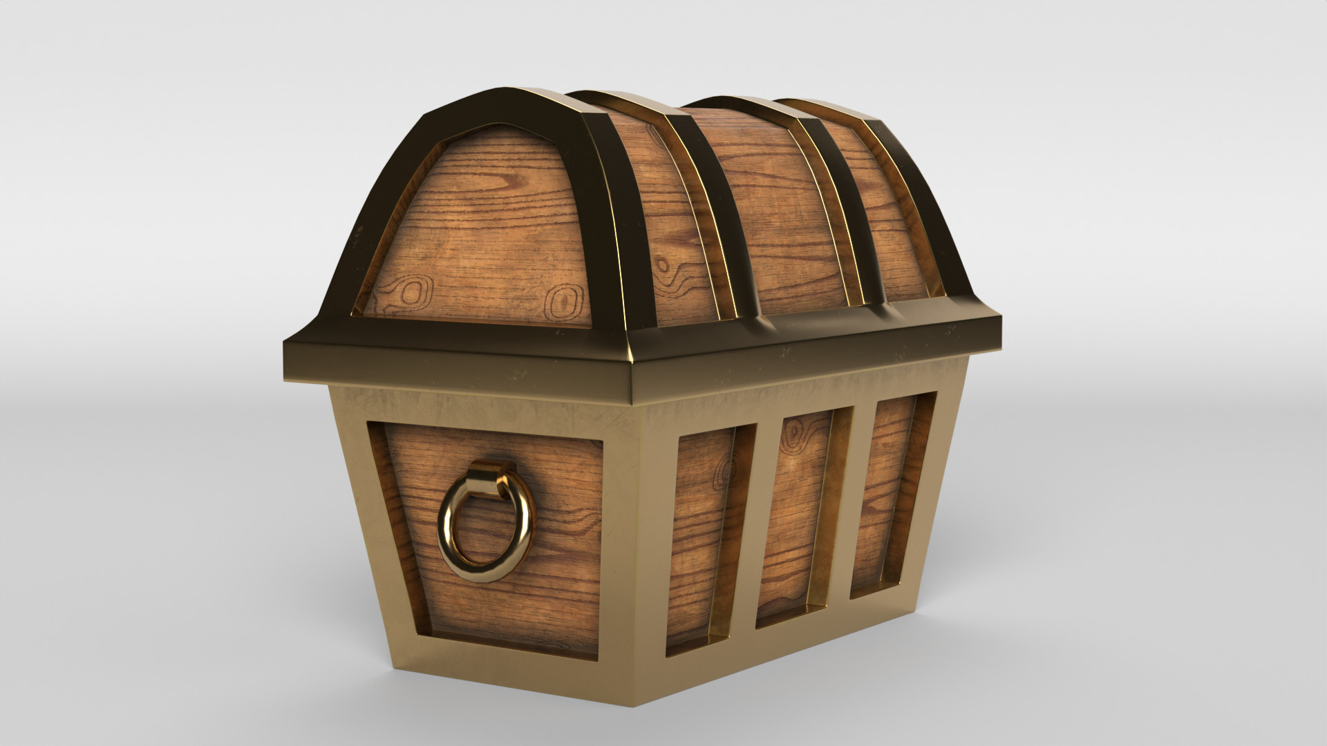 Treasure Chest Low-poly 3D model_1