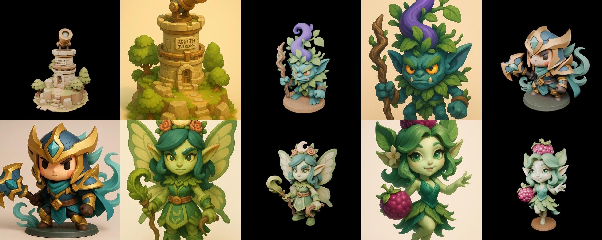 Role Play Fantasy Character bundle 33 pack 100 glb Low-poly 3D model_2