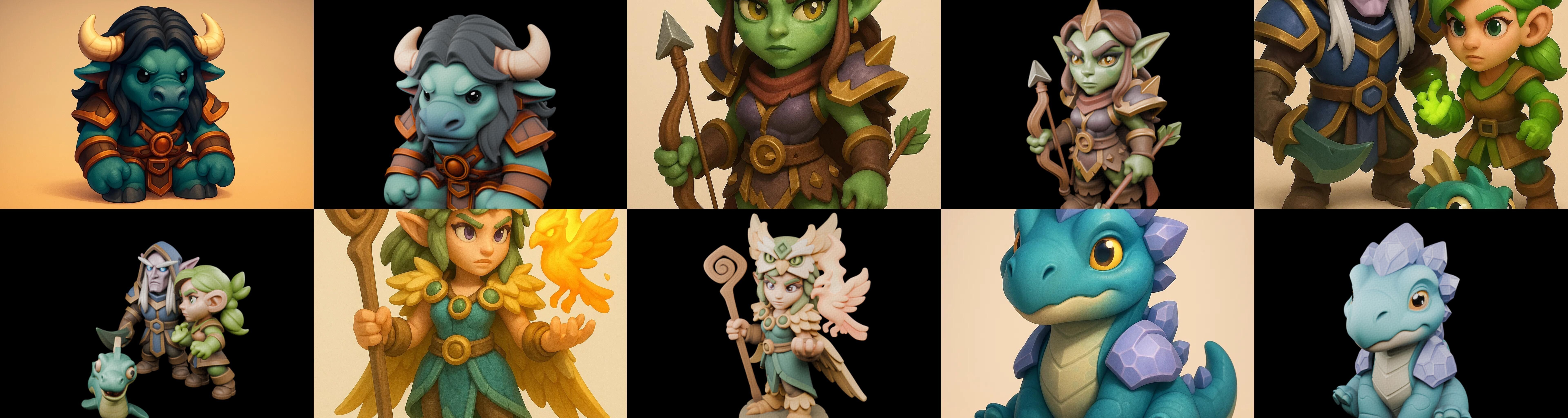 Role Play Fantasy Character bundle 33 pack 100 glb Low-poly 3D model_11