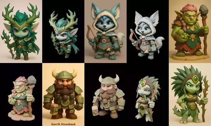 Role Play Fantasy Character bundle 30 pack 100 glb