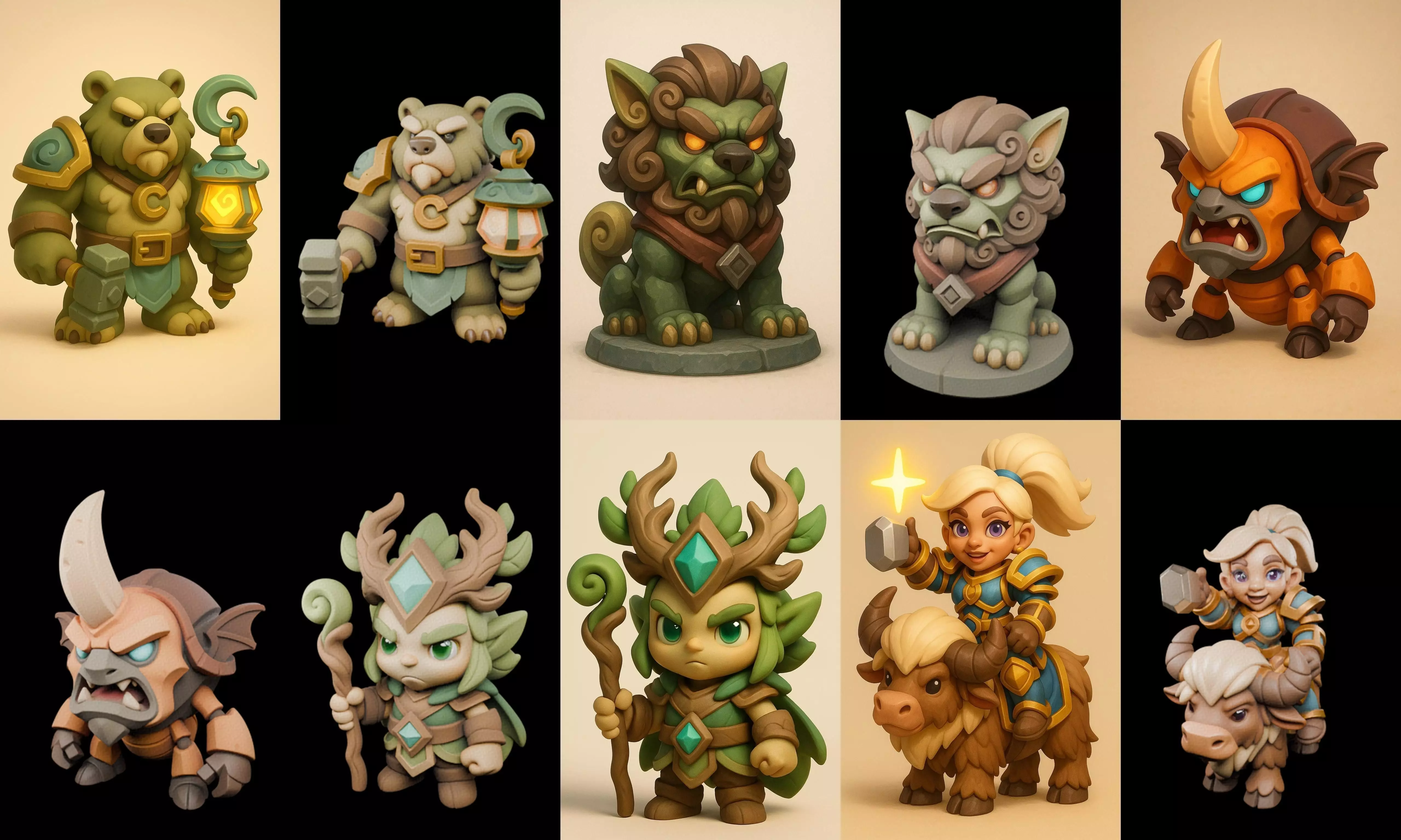 Role Play Fantasy Character bundle 29 pack 100 glb Low-poly 3D model_0