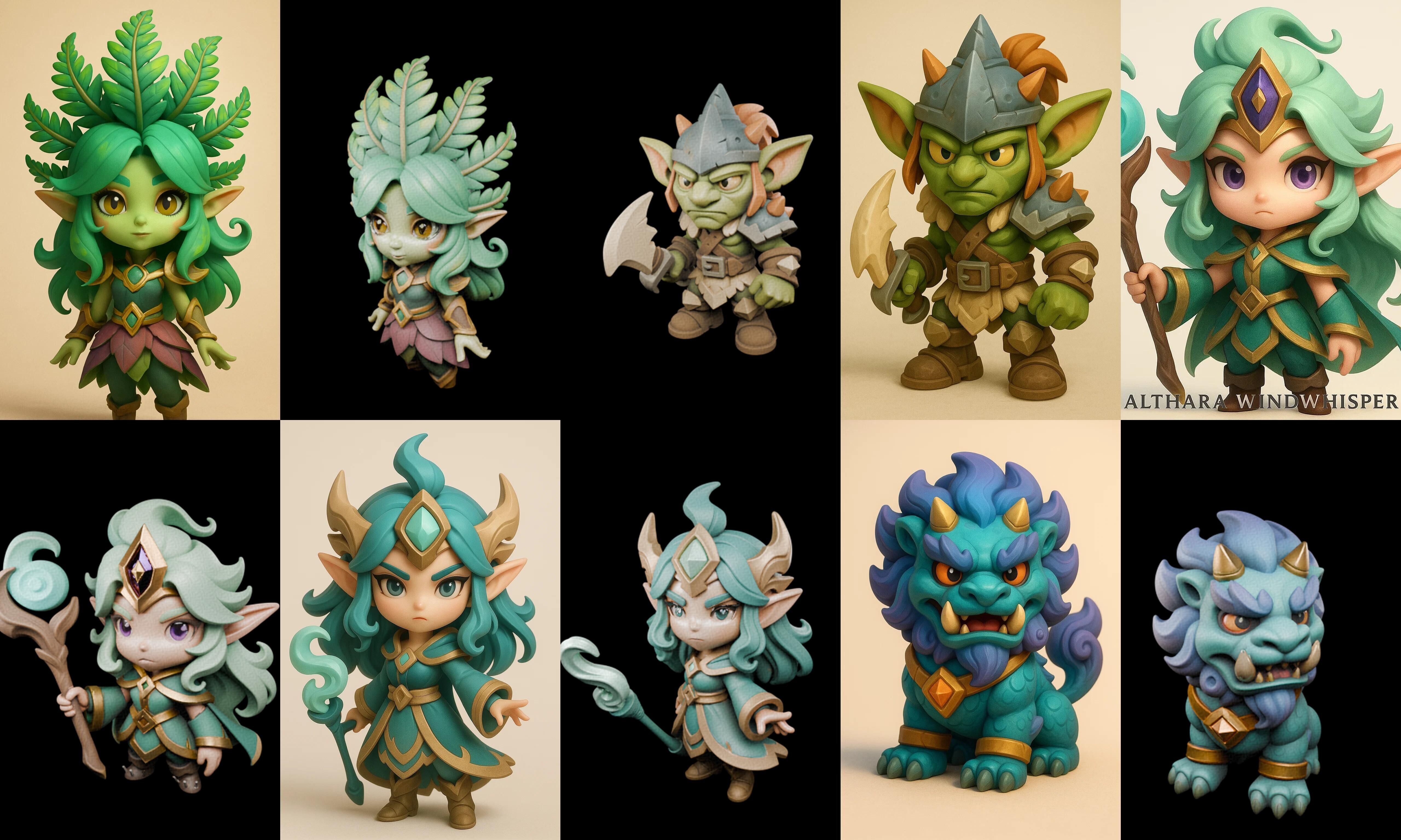 Role Play Fantasy Character bundle 29 pack 100 glb Low-poly 3D model_18