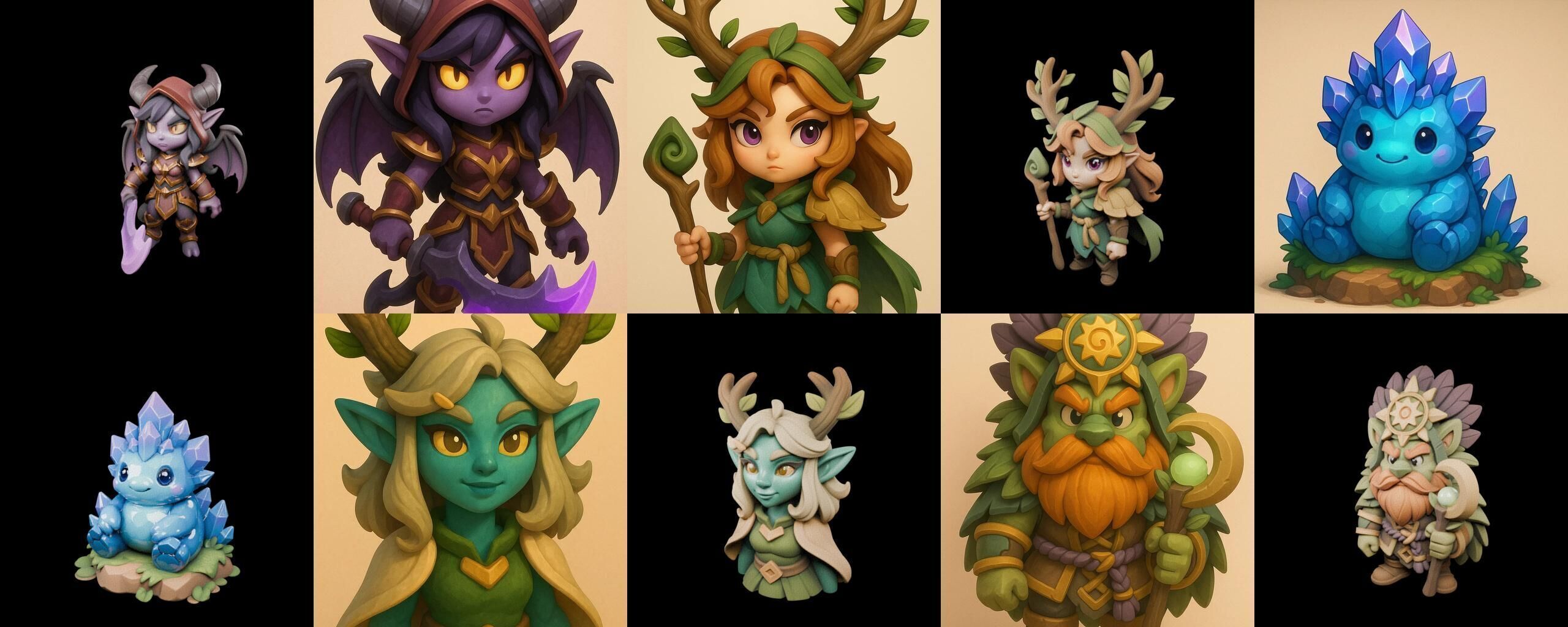 Role Play Fantasy Character bundle 29 pack 100 glb Low-poly 3D model_12