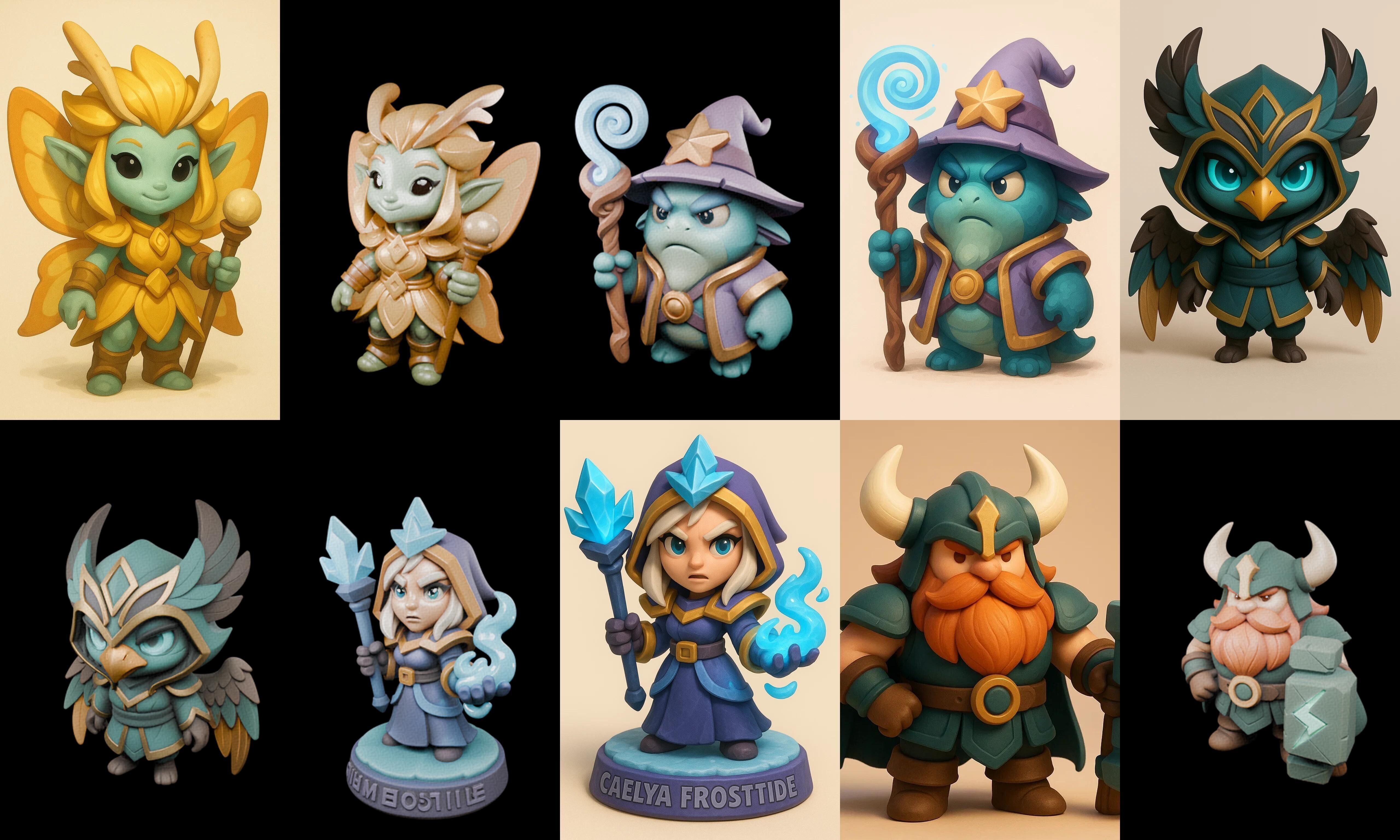 Role Play Fantasy Character bundle 29 pack 100 glb Low-poly 3D model_16