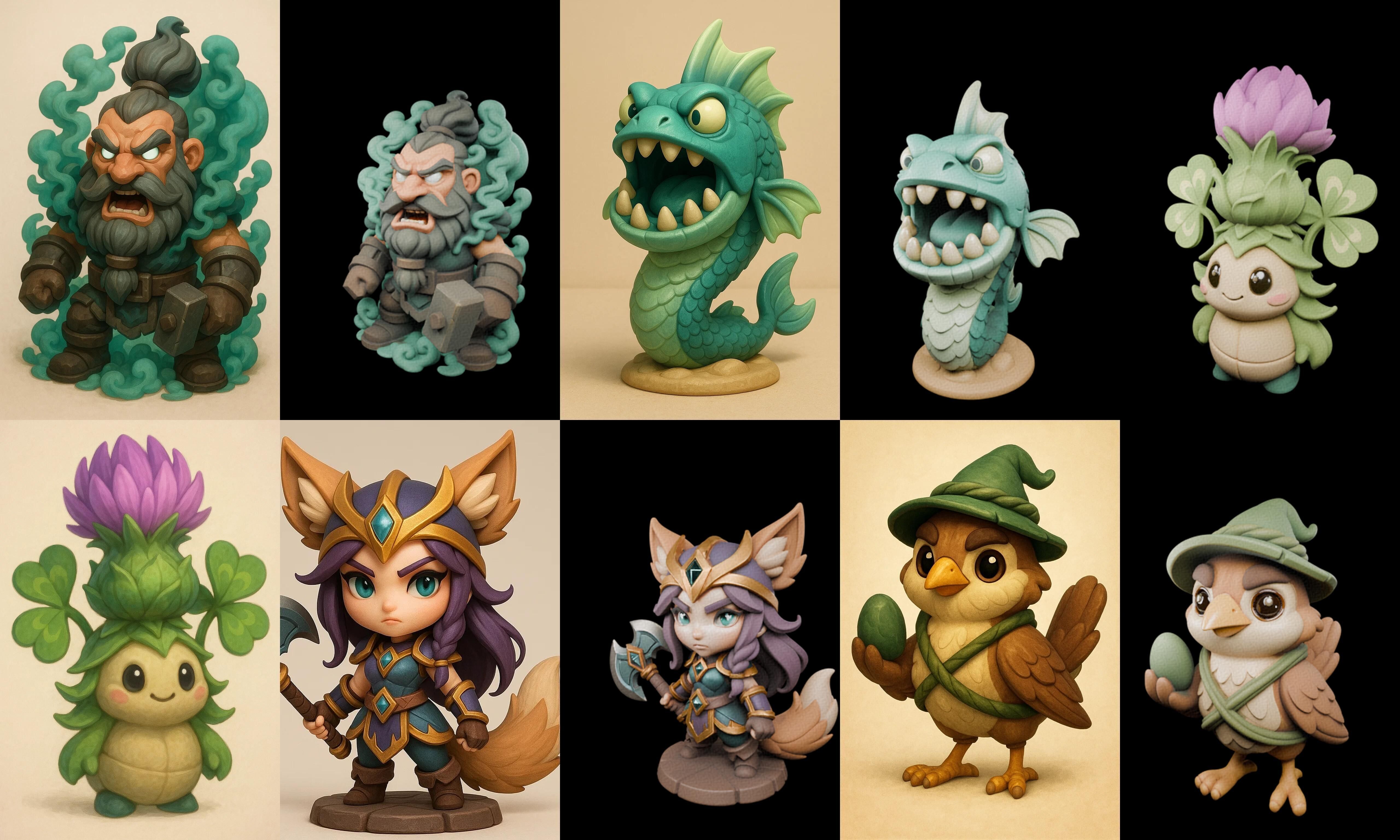 Role Play Fantasy Character bundle 29 pack 100 glb Low-poly 3D model_7