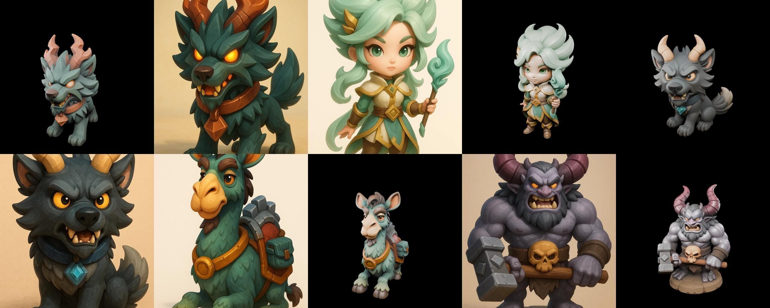 Role Play Fantasy Character bundle 29 pack 100 glb Low-poly 3D model_10