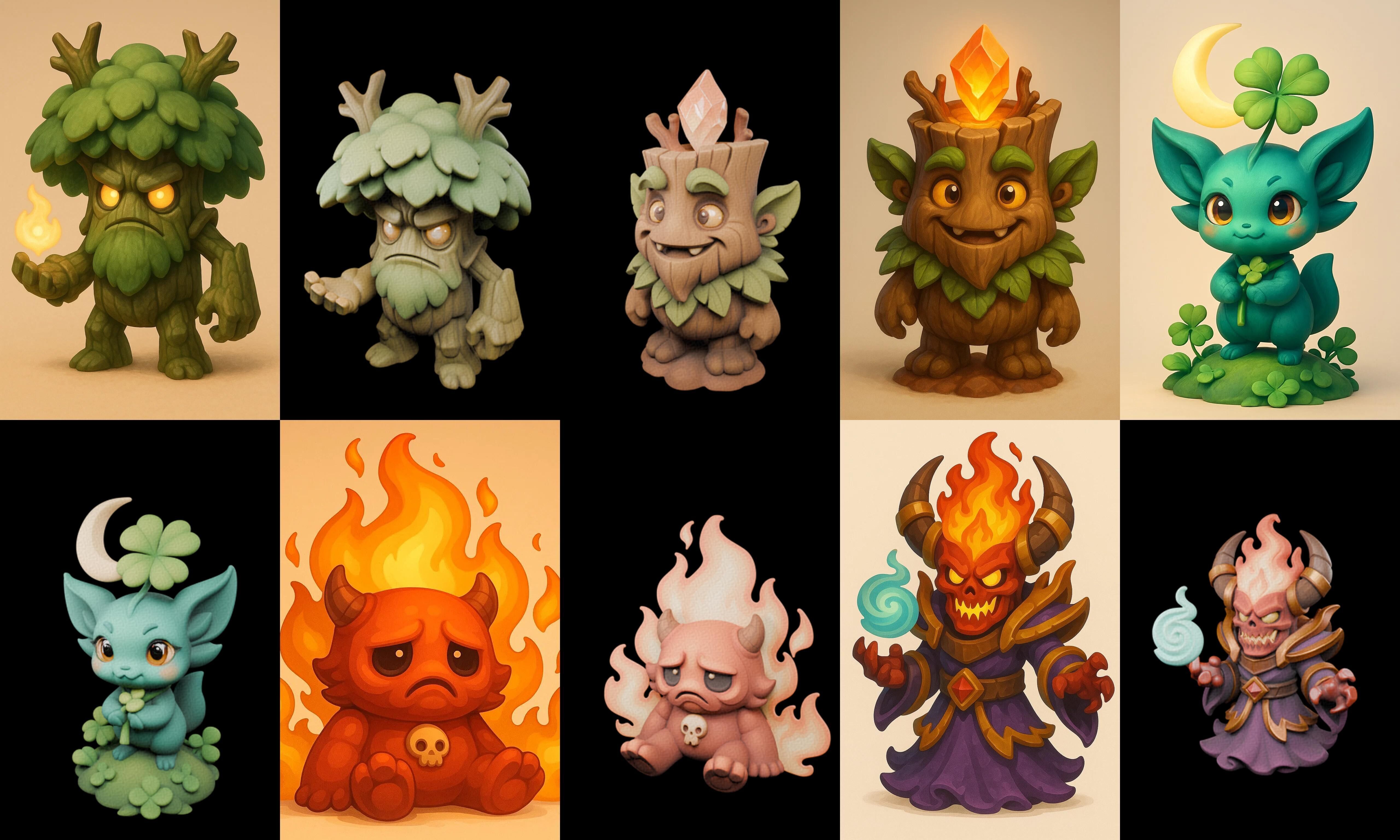 Role Play Fantasy Character bundle 29 pack 100 glb Low-poly 3D model_14