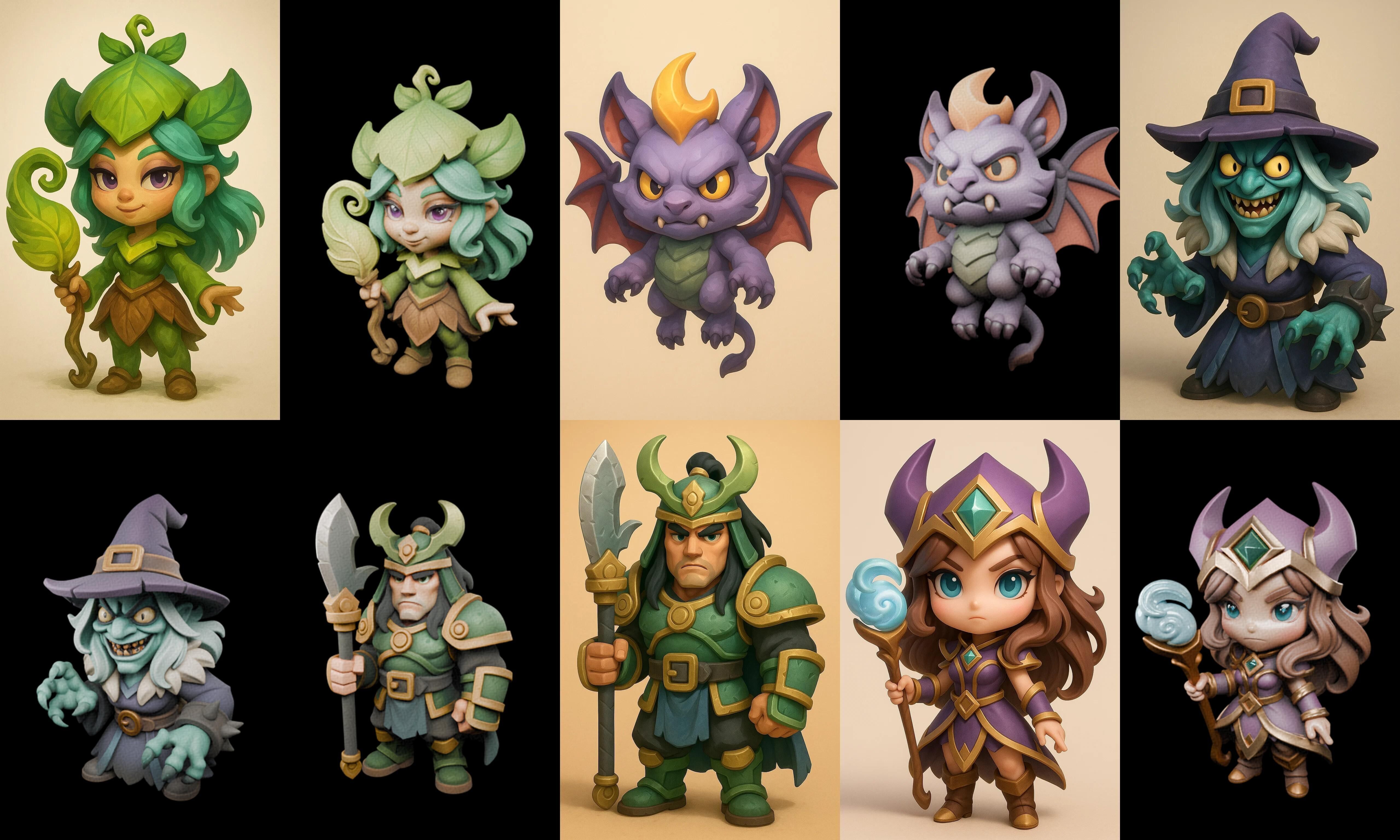 Role Play Fantasy Character bundle 29 pack 100 glb Low-poly 3D model_4