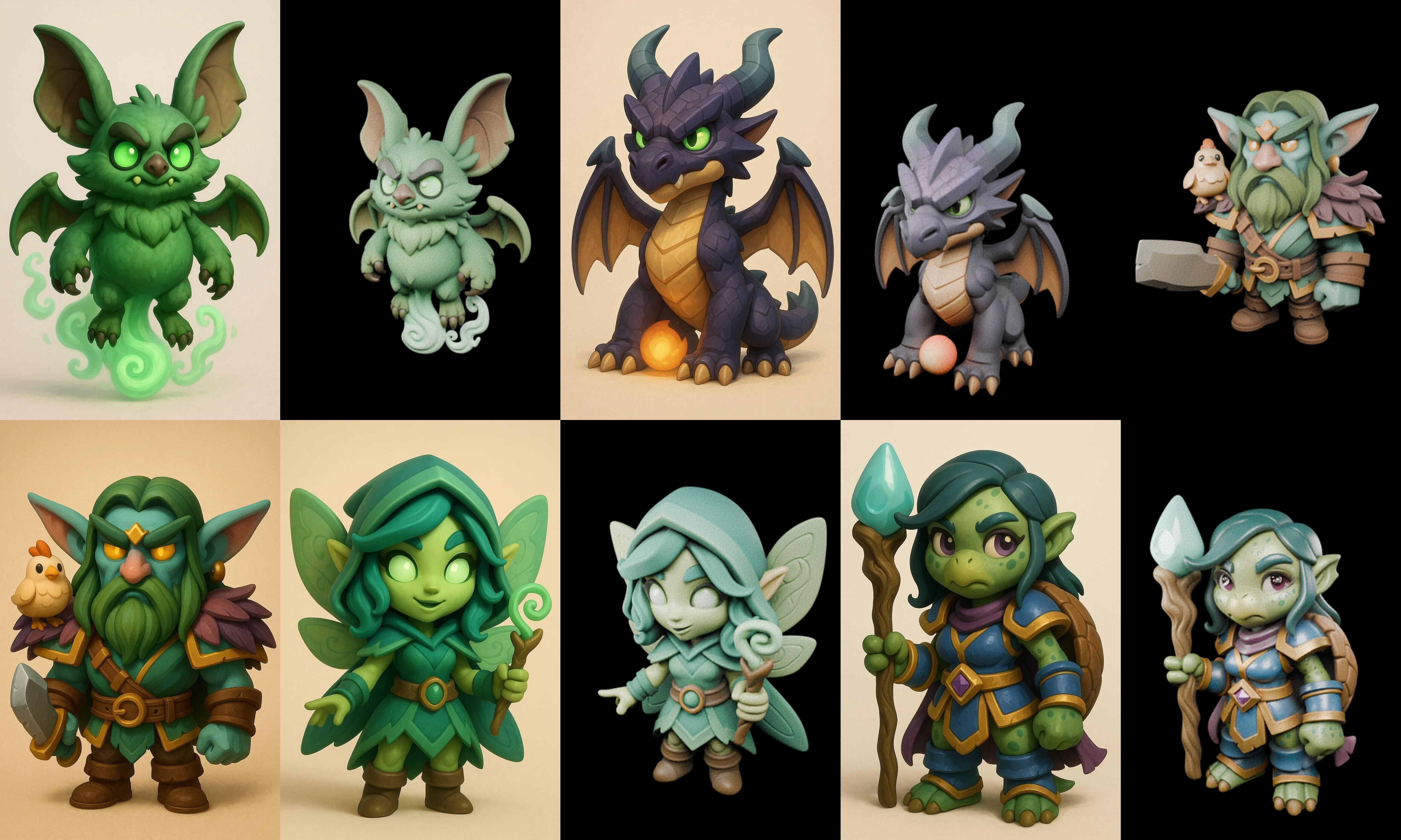 Role Play Fantasy Character bundle 29 pack 100 glb Low-poly 3D model_6