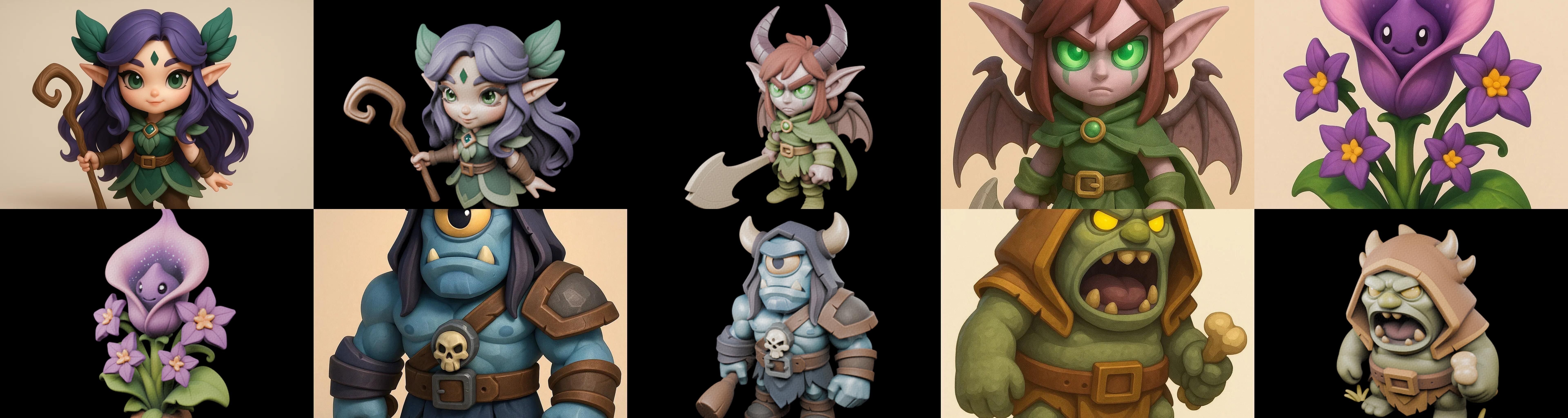 Role Play Fantasy Character bundle 24 pack 100 glb Low-poly 3D model_2