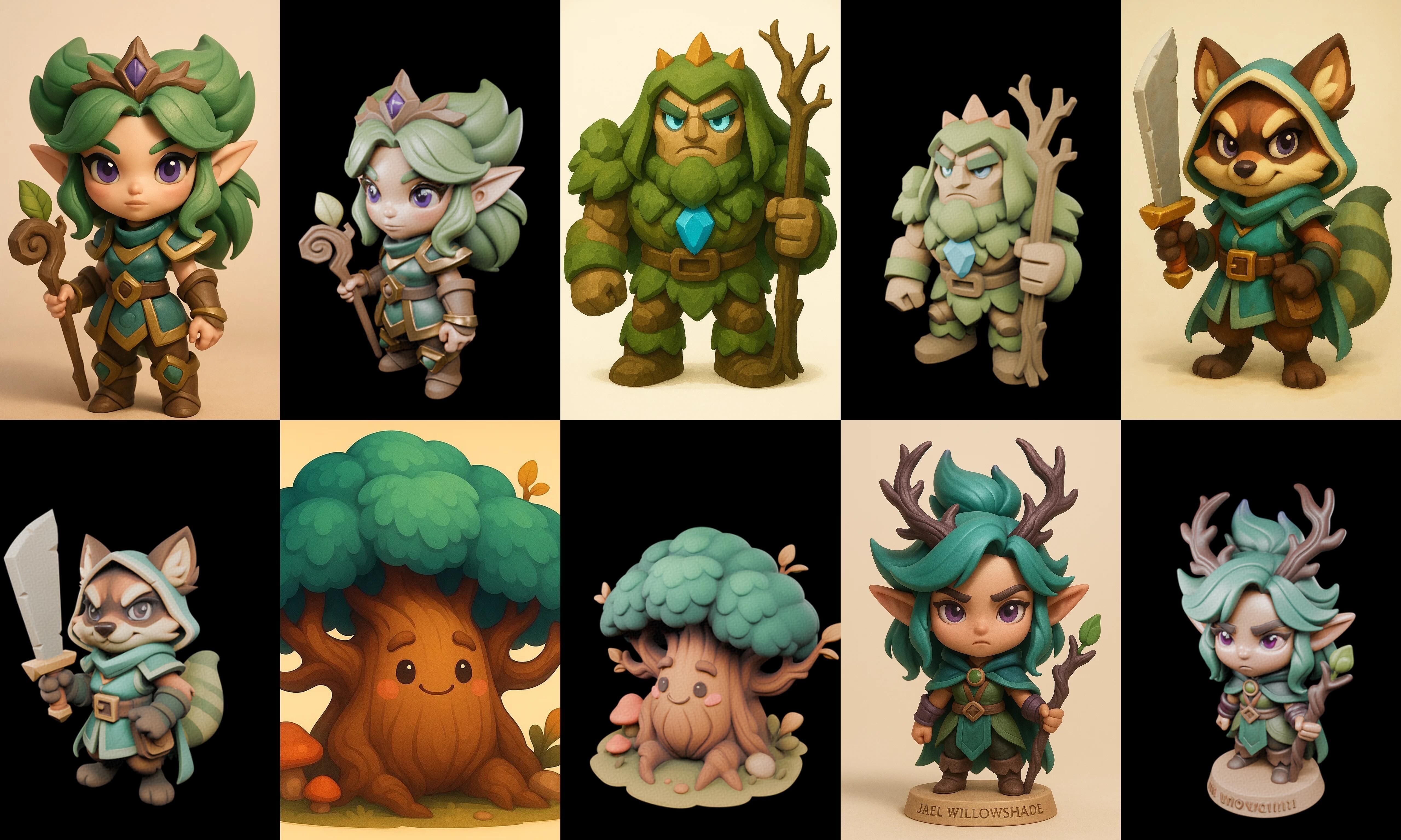 Role Play Fantasy Character bundle 24 pack 100 glb Low-poly 3D model_14
