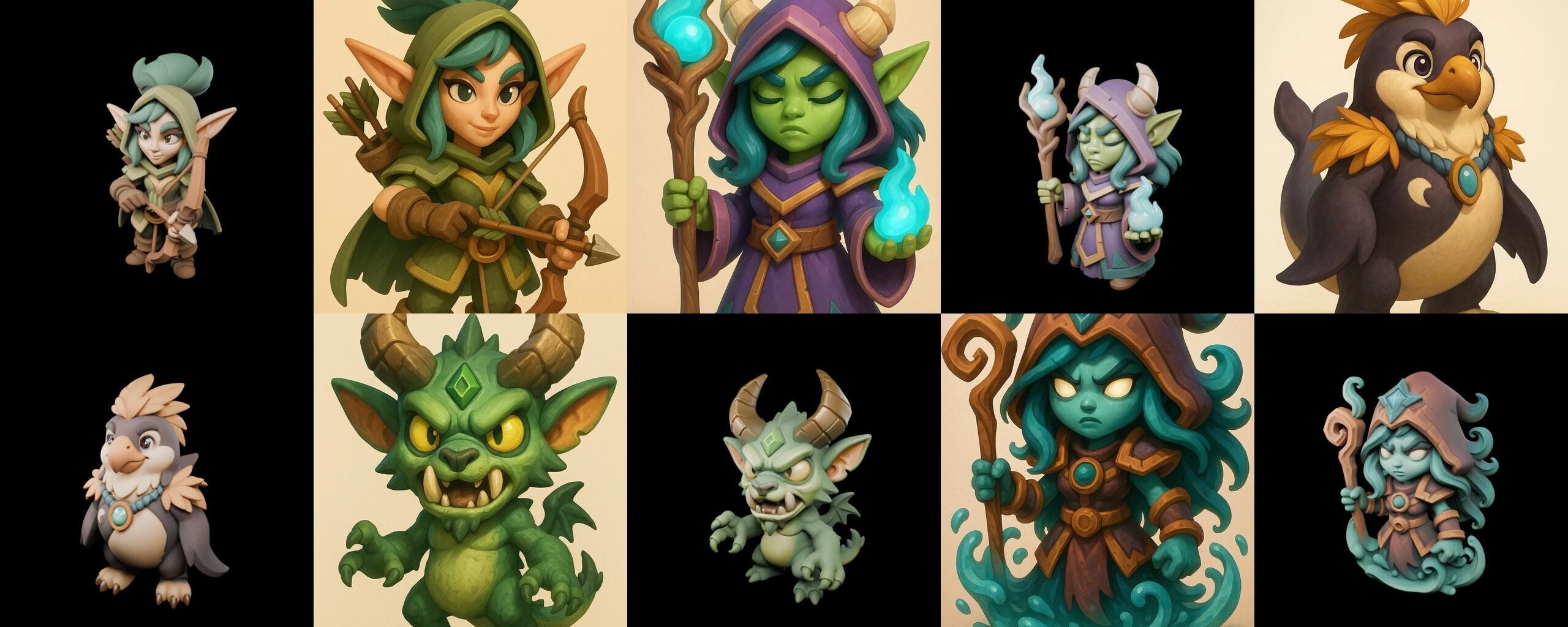 Role Play Fantasy Character bundle 24 pack 100 glb Low-poly 3D model_12