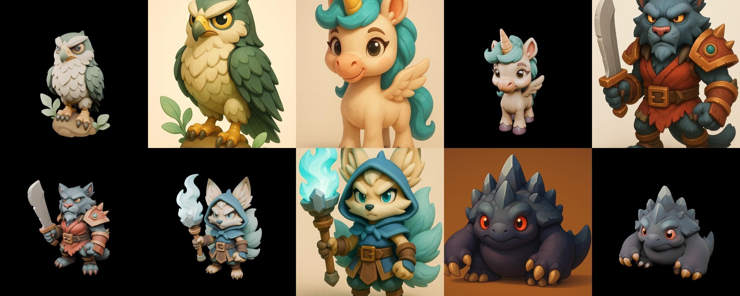 Role Play Fantasy Character bundle 24 pack 100 glb Low-poly 3D model_16