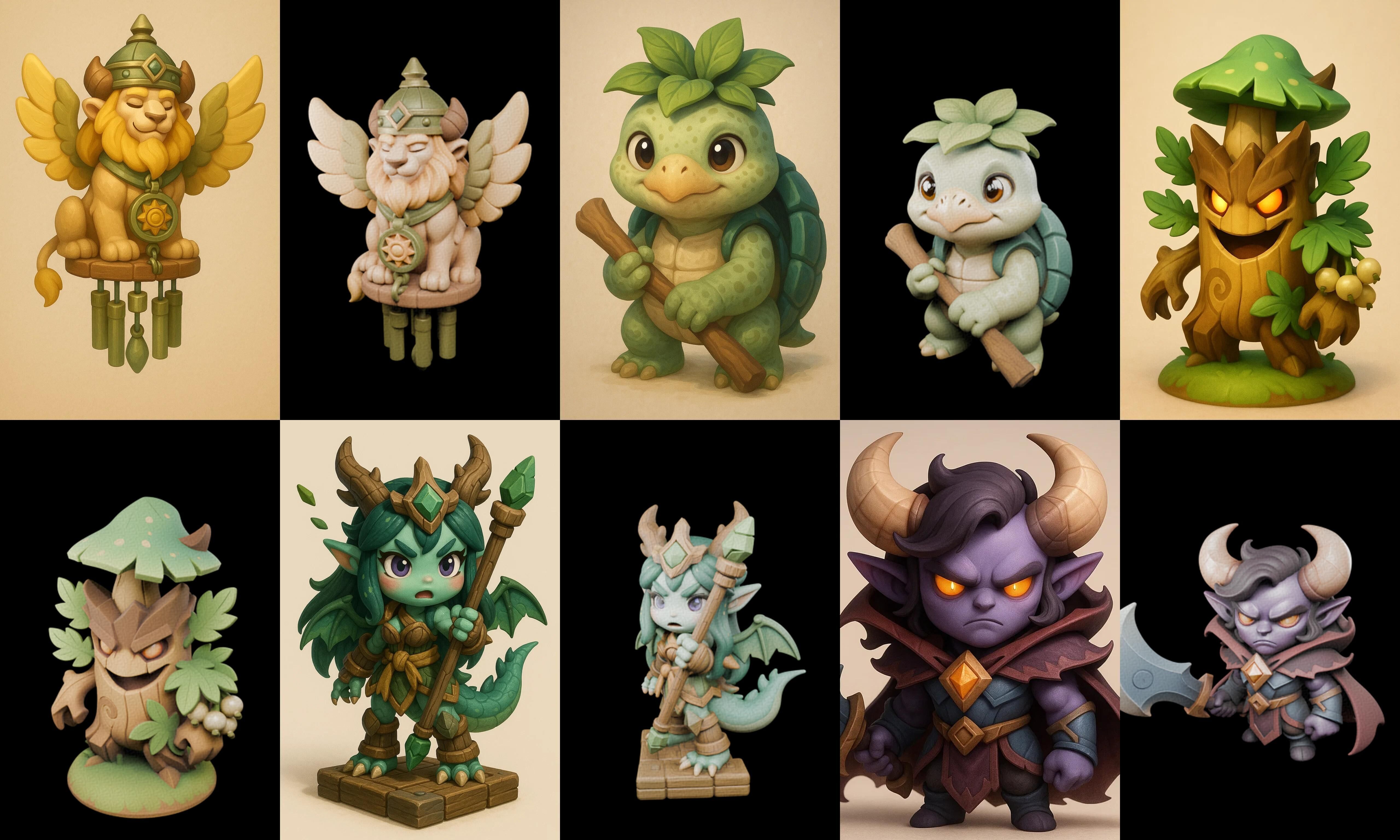 Role Play Fantasy Character bundle 24 pack 100 glb Low-poly 3D model_13