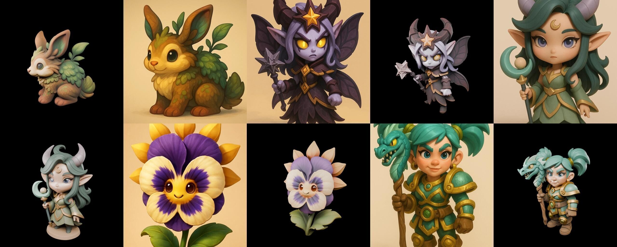 Role Play Fantasy Character bundle 24 pack 100 glb Low-poly 3D model_5