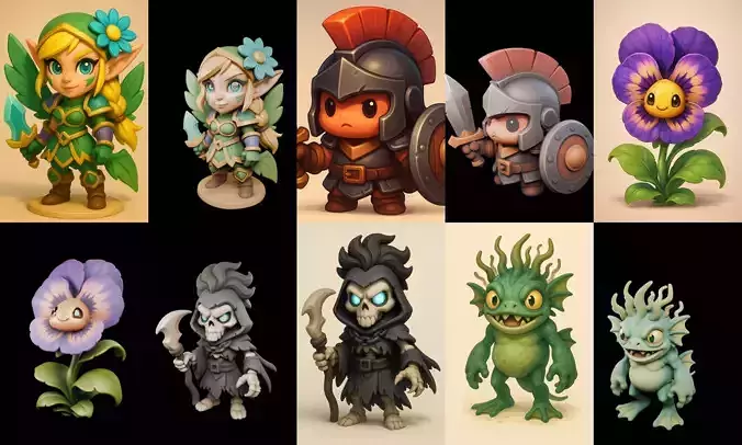 Role Play Fantasy Character bundle 22 pack 100 glb