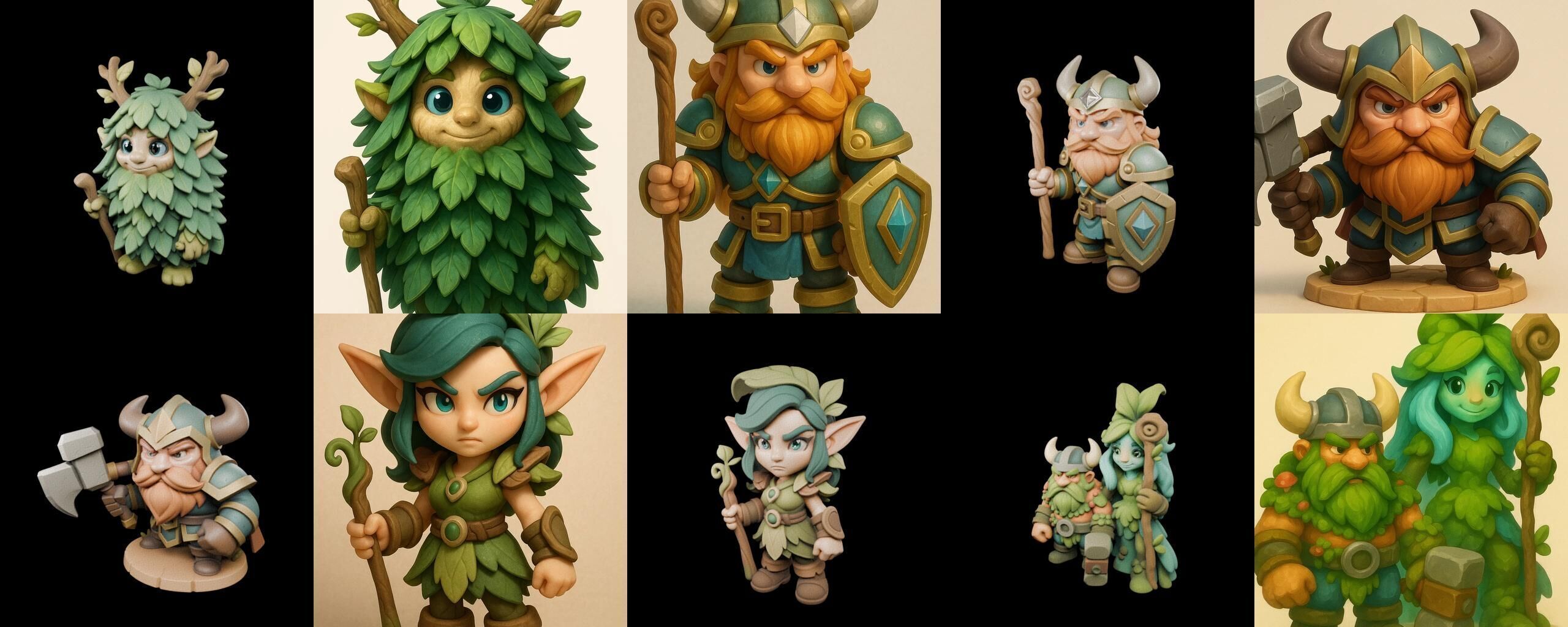Role Play Fantasy Character bundle 21 pack 100 glb Low-poly 3D model_15