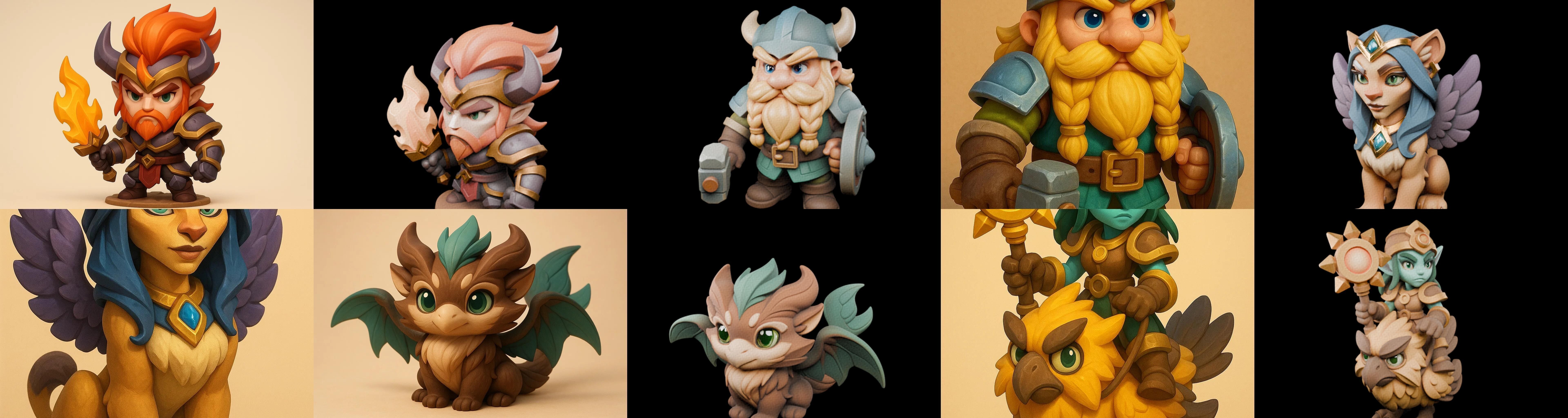 Role Play Fantasy Character bundle 21 pack 100 glb Low-poly 3D model_16