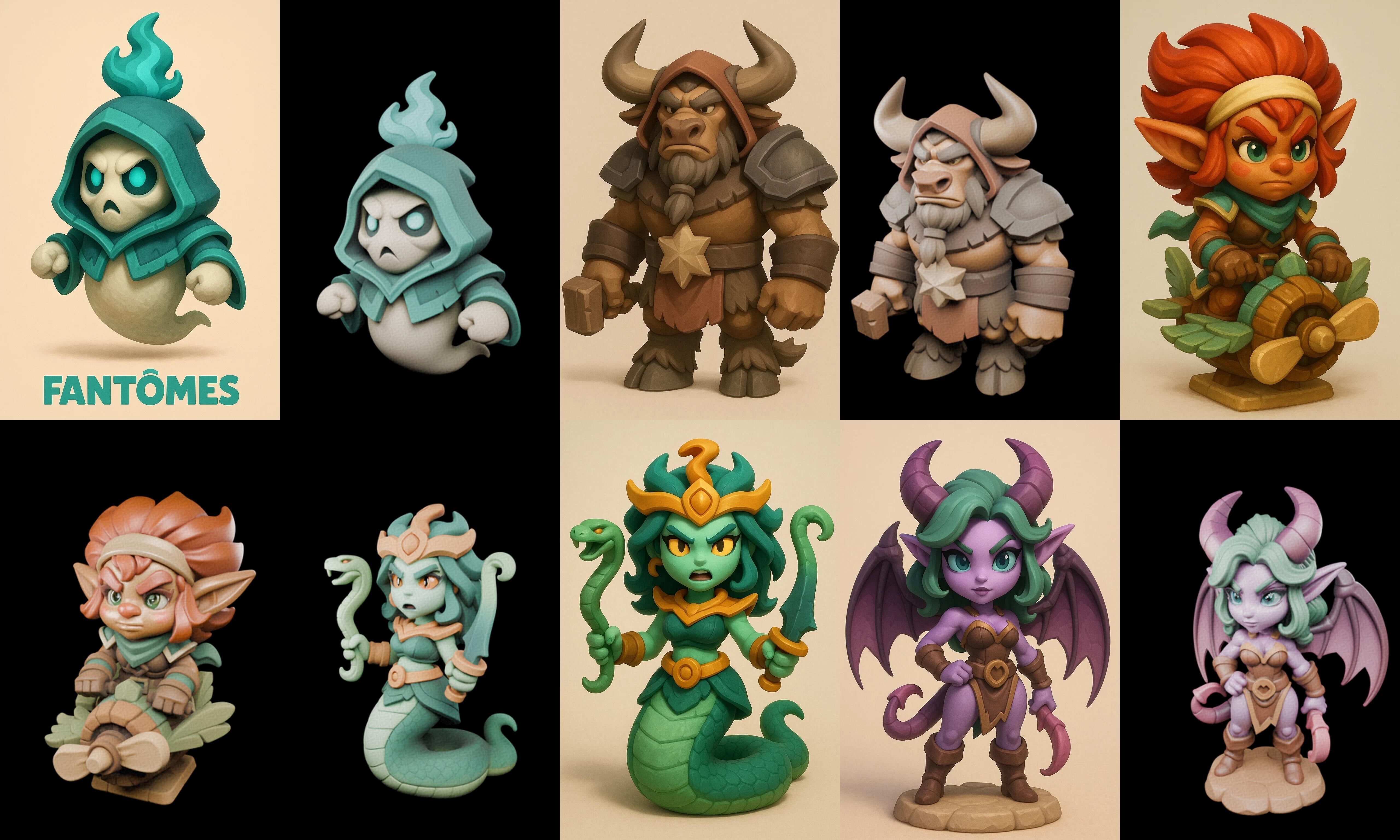 Role Play Fantasy Character bundle 2 pack 100 glb Low-poly 3D model_8