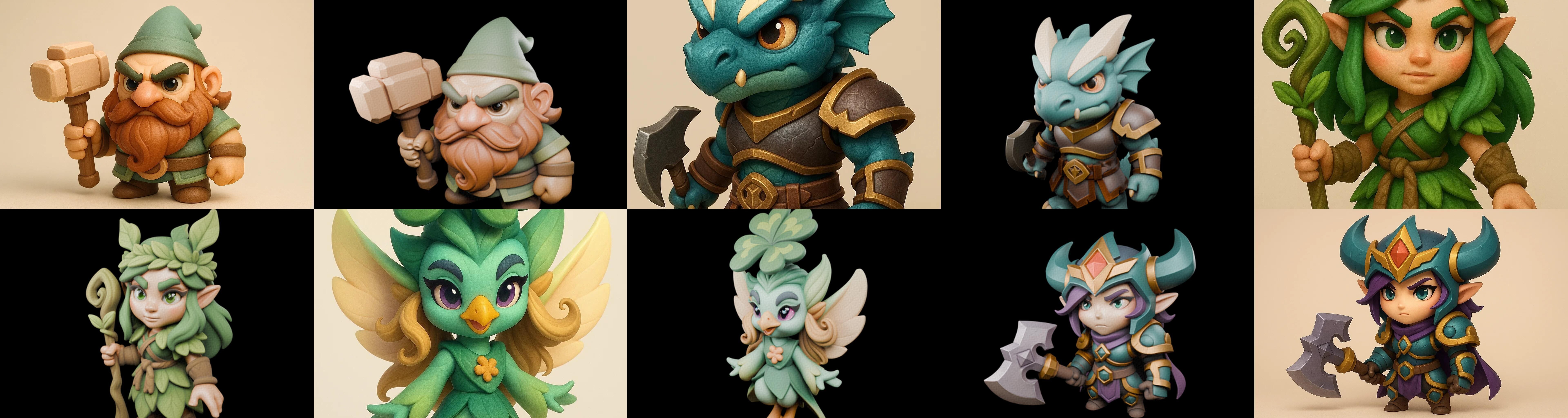 Role Play Fantasy Character bundle 2 pack 100 glb Low-poly 3D model_11