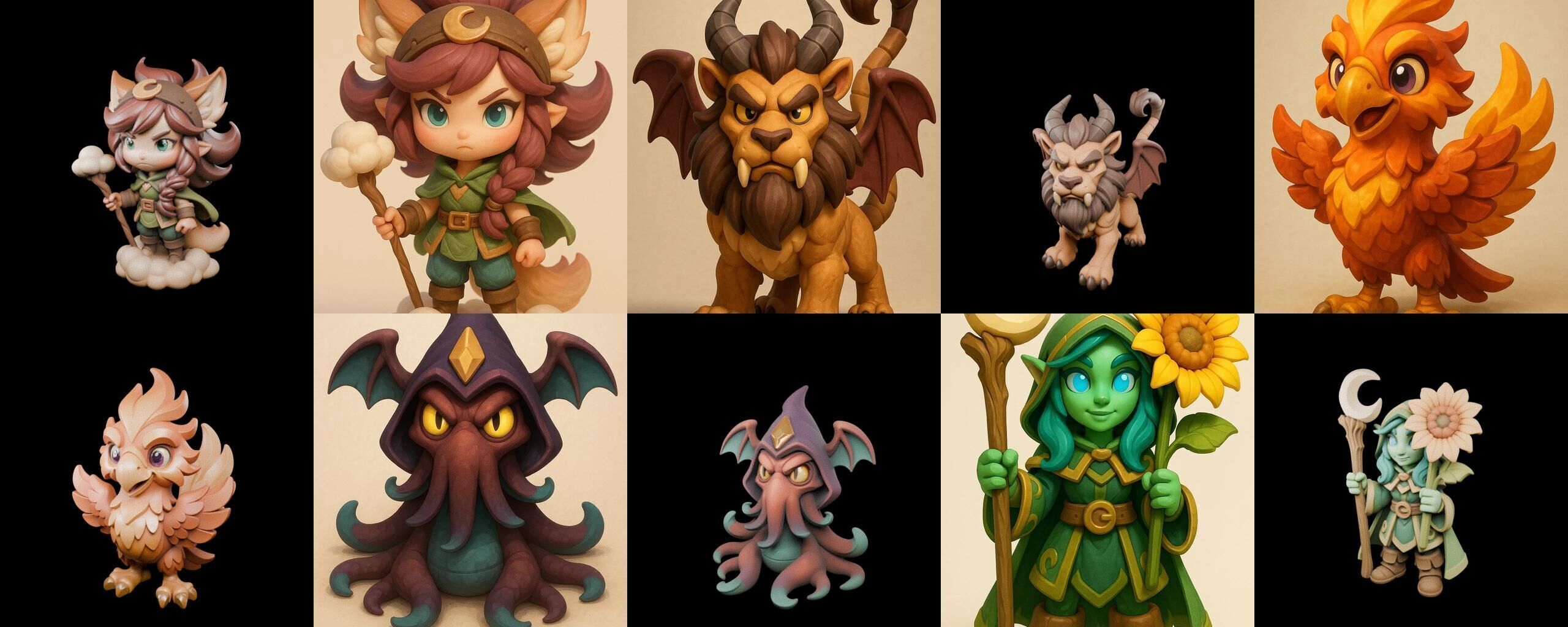 Role Play Fantasy Character bundle 2 pack 100 glb Low-poly 3D model_9