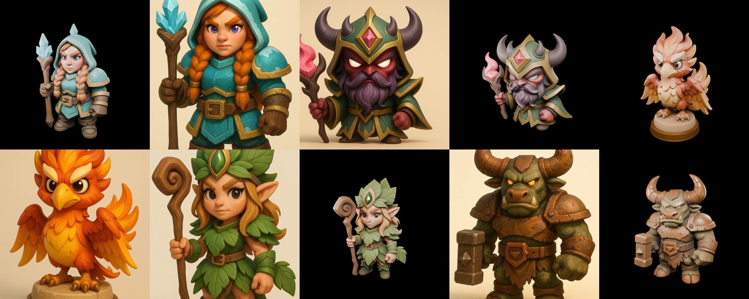 Role Play Fantasy Character bundle 2 pack 100 glb Low-poly 3D model_5